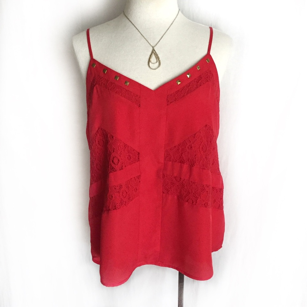 Margo & Sebastian Red Studded Cami